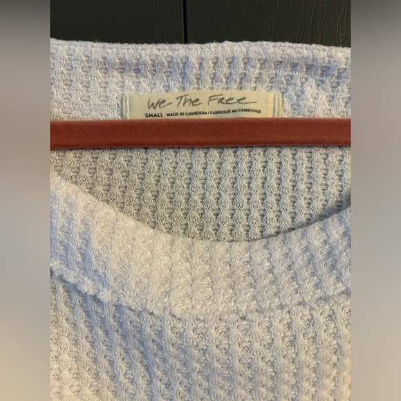 We the free, long sleeve, oversized, white, multi fabric, white small sweater - Picture 2 of 4